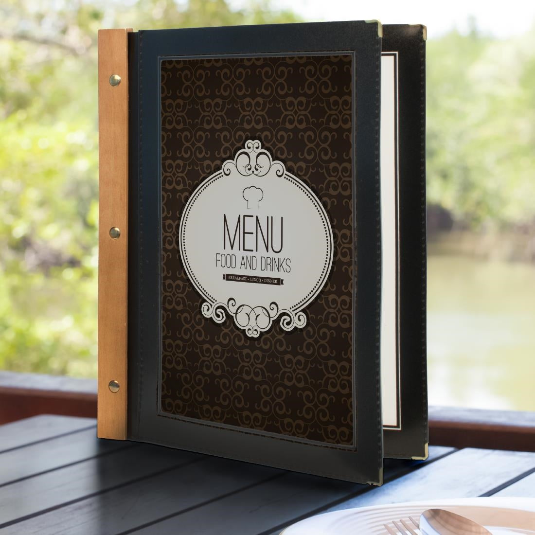 Inserts pour protège-menus A4 noirs Securit (lot de 5) — H747