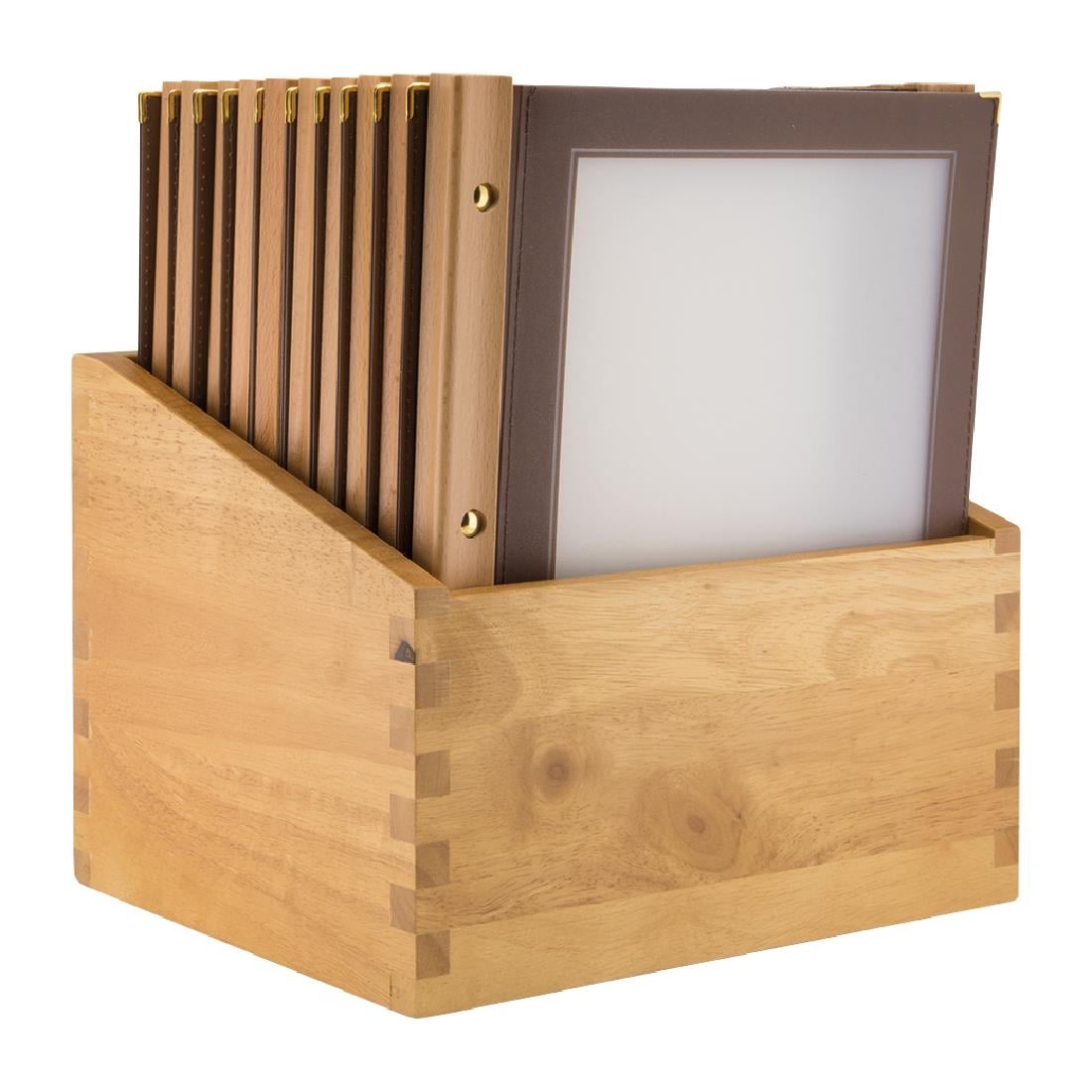 Protège-menus cadre en bois Securit A4 marron (lot de 20) — H762