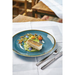 Assiettes Plates Rondes Couleur Océan Olympia Kiln 280mm (Lot de 4) — GP465