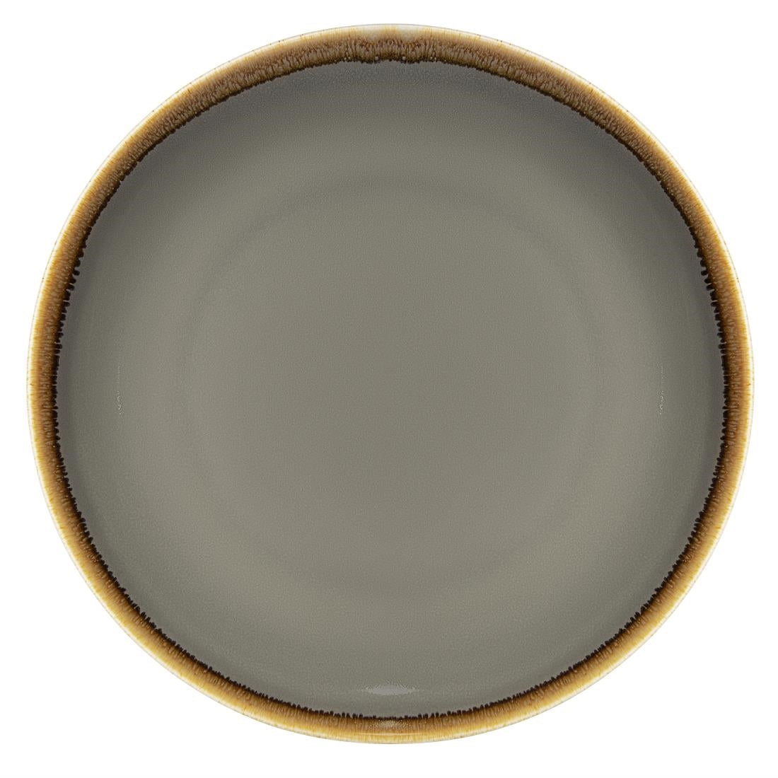 Assiettes plates rondes Olympia Kiln grises 280mm (lot de 4) — HC386