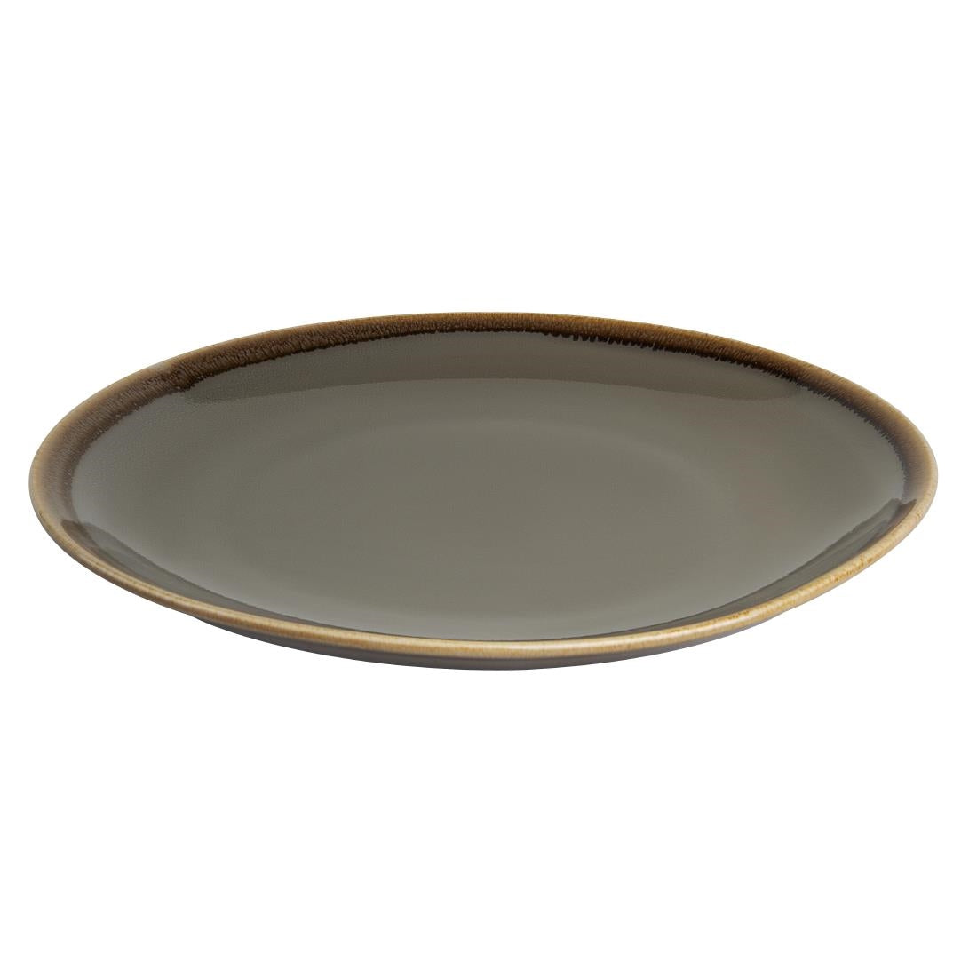 Assiettes plates rondes Olympia Kiln grises 280mm (lot de 4) — HC386
