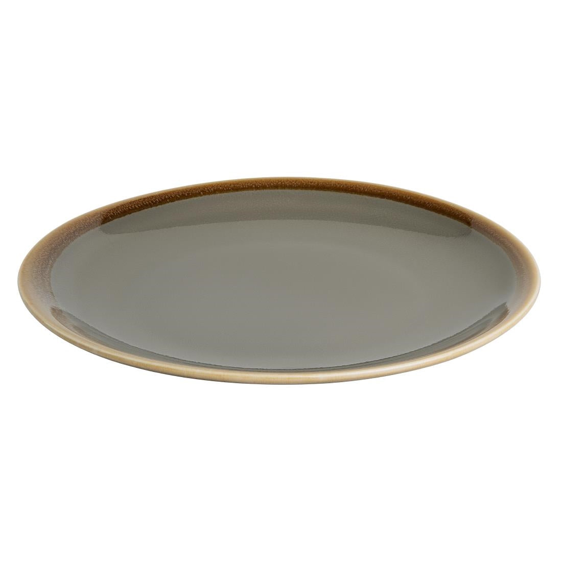 Assiettes plates rondes Olympia Kiln grises 230mm (lot de 6) — HC387