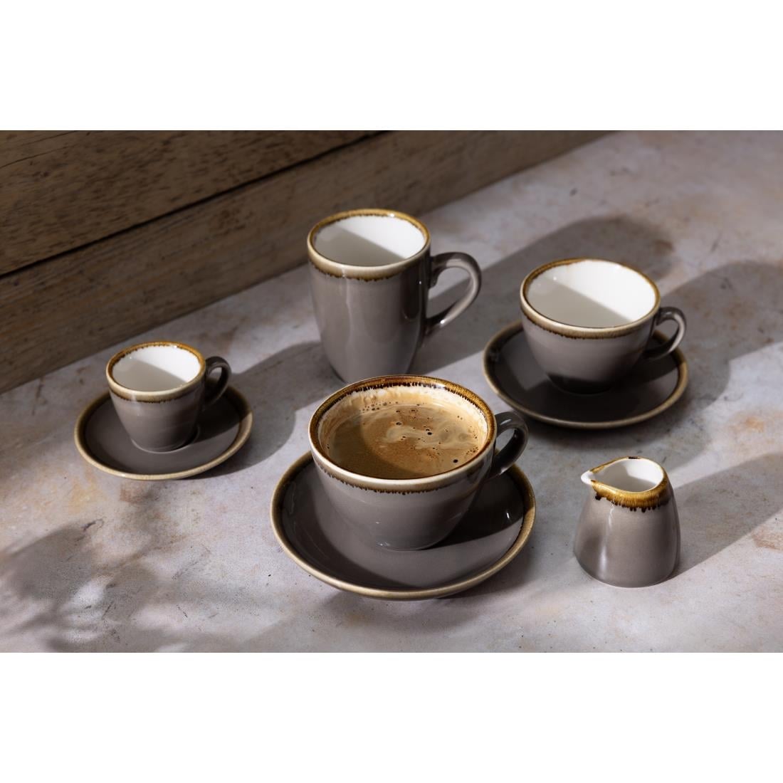 Soucoupe espresso Olympia Kiln grise 115mm (lot de 6) — HC389
