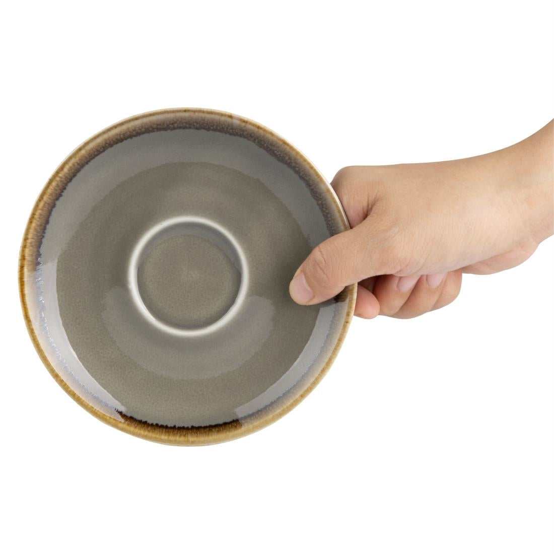 Soucoupe Olympia Kiln couleur grise 140mm (lot de 6) — HC391