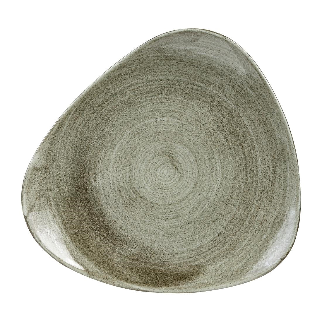 Assiettes triangulaires Churchill Stonecast Patina Antique Green 311mm (Lot de 6) — HC812