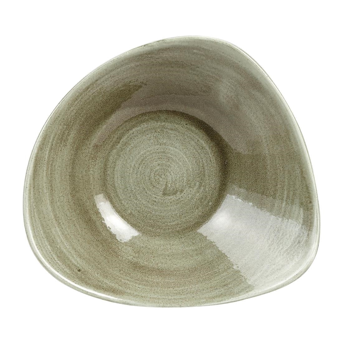 Bols triangulaires Churchill Stonecast Patina Antique Green 235mm (Lot de 12) — HC815