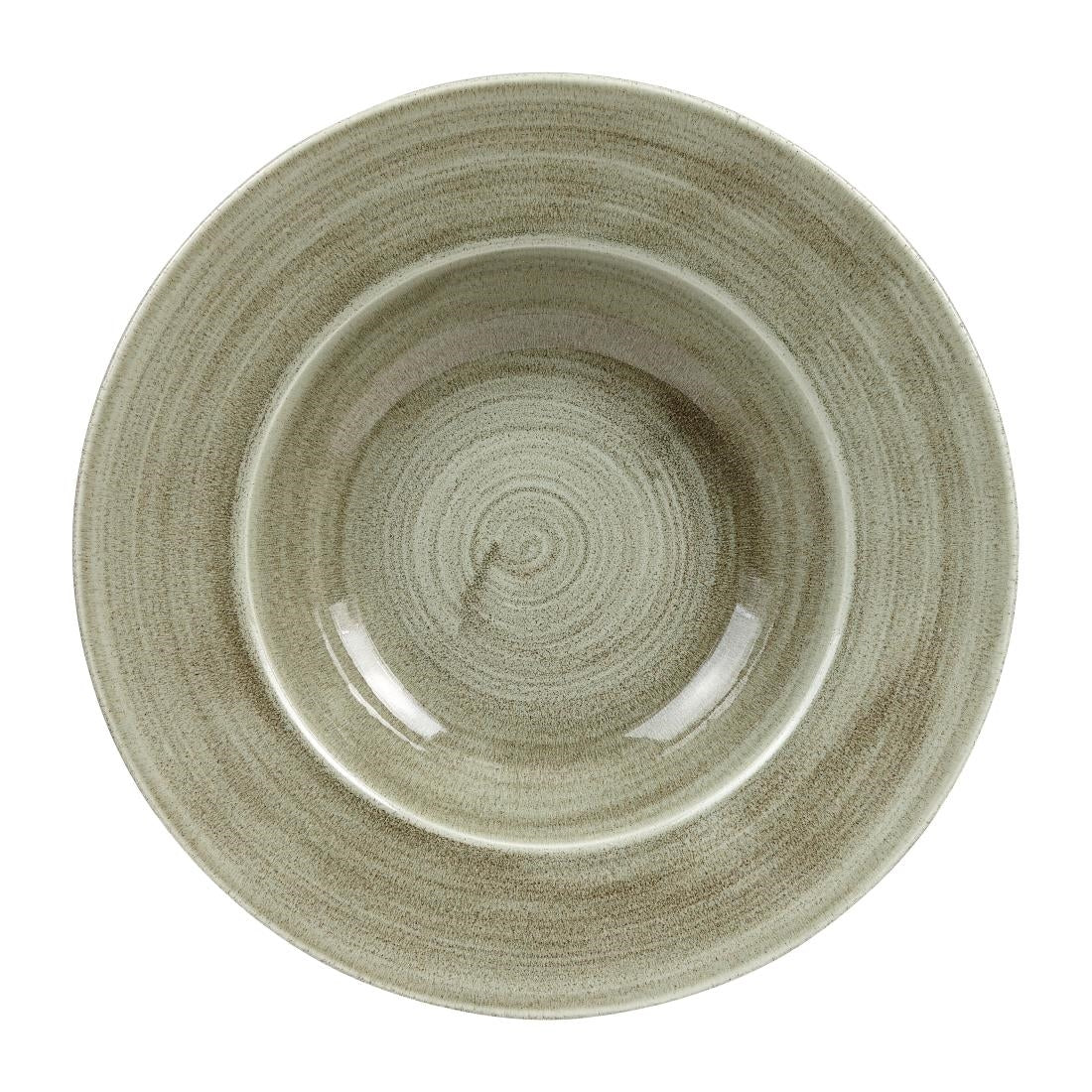 Bols bord large Churchill Stonecast Patina Antique Wide Green 280mm (Lot de 12) — HC819