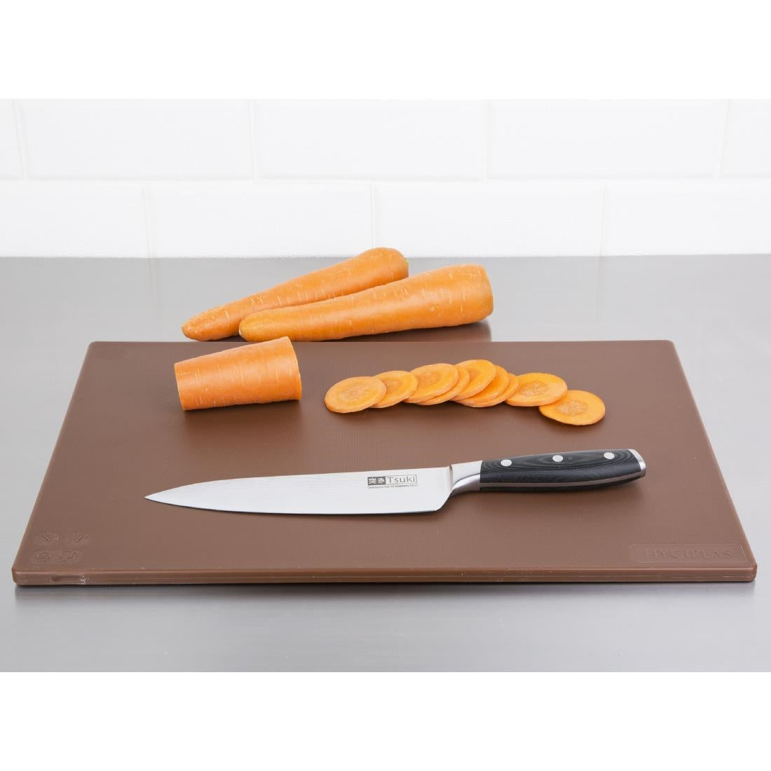 Planche à découper antibactérienne basse densité Hygiplas marron — HC857
