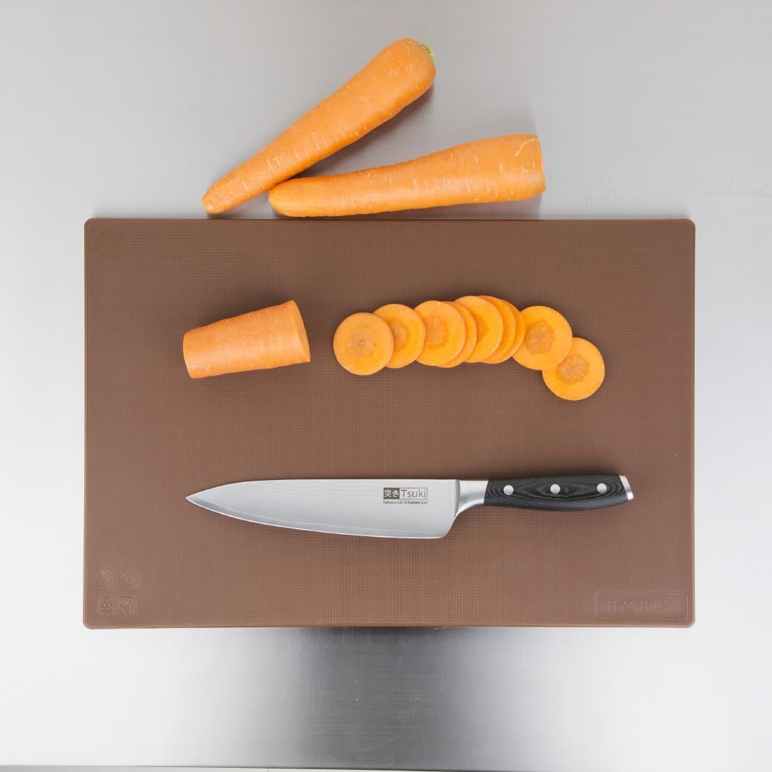 Planche à découper antibactérienne basse densité Hygiplas marron — HC857