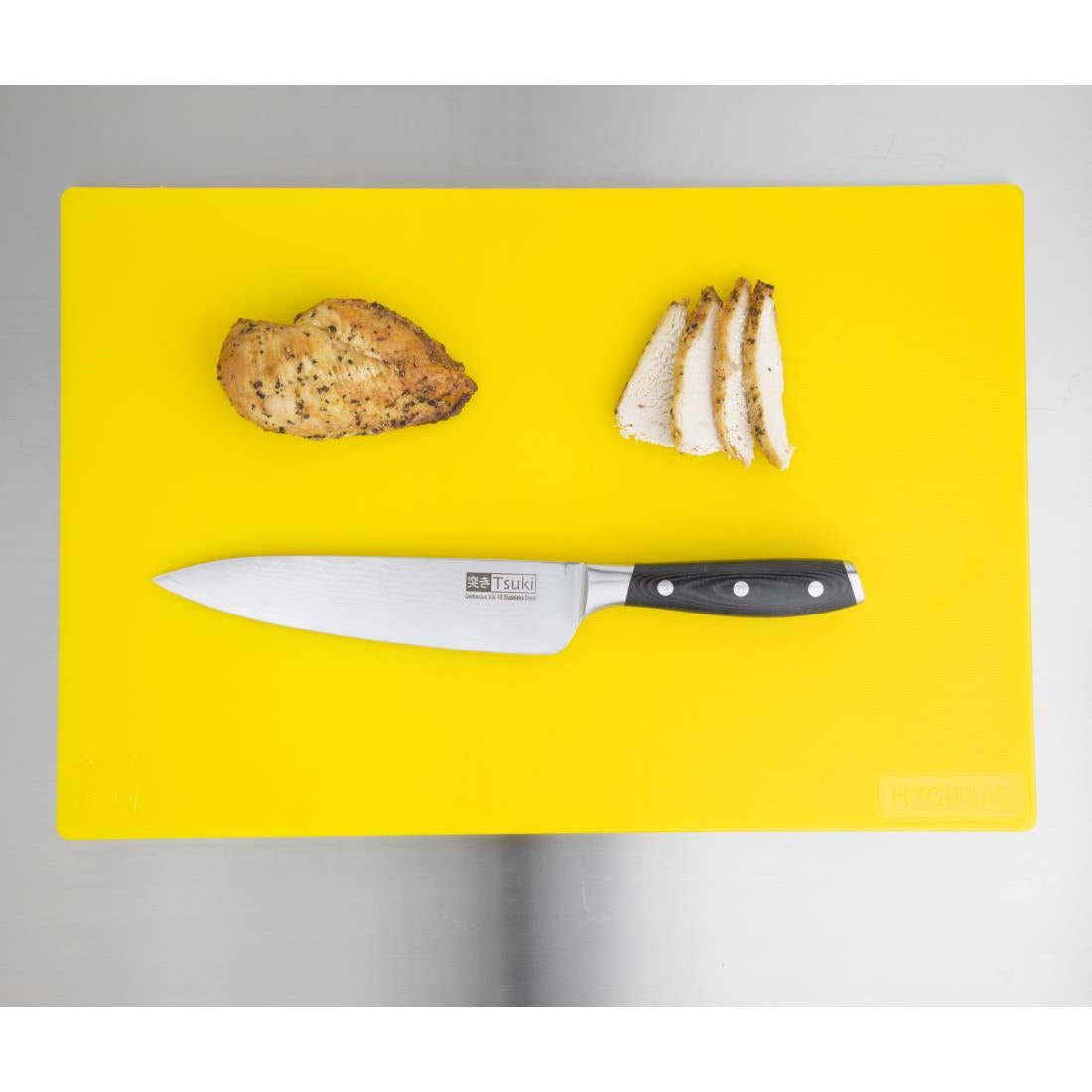 Planche à découper antibactérienne basse densité Hygiplas jaune — HC861
