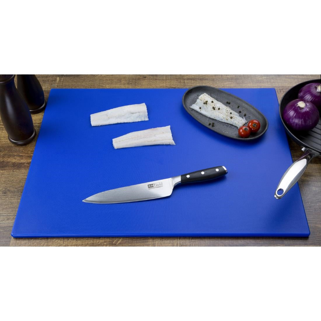 Grande planche à découper basse densité Hygiplas bleue — HC871