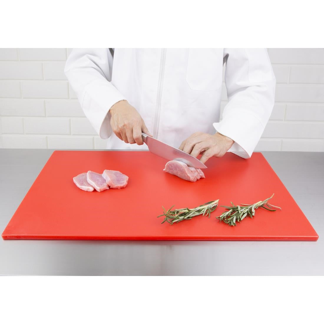 Grande planche à découper basse densité Hygiplas rouge — HC877