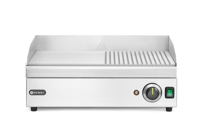 Grill - moitié rainuré, HENDI, Kitchen Line, 230V/2400W, 527x404x(H)233mm — 154946