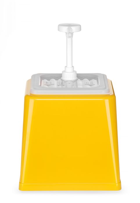Sausdispenser met pomp, HENDI, 2,5L, Geel, 230x210x(H)327mm — 203538