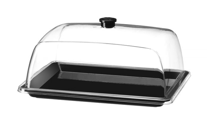 Tray met deksel, rechthoekig, HENDI, GN 1/2, Transparant, 335x275x(H)165mm — 203583