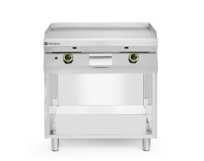 Plaque de cuisson à gaz, lisse, un meuble fermé 3 côtés, HENDI, Kitchen Line, 10kW, 800x700x(H)900mm — 220207