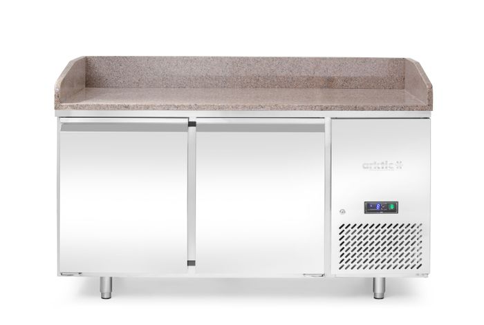 Pizzawerkbank met granieten werkblad, 2 deuren, Arktic, 250L, graniet, 230V/250W, 800x1510x(H)1050mm — 220245