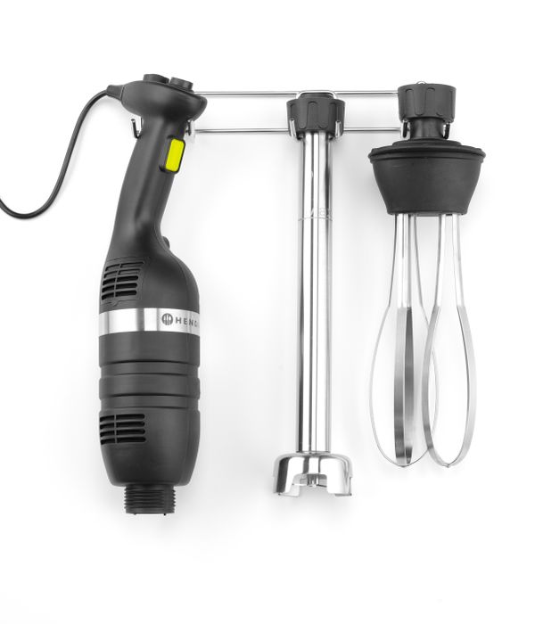 Set: Staafmixer 350 met variabele snelheid + garde + wandrek, HENDI, Kitchen Line, Zwart, 230V/350W, 110x324x(H)816mm — 222393
