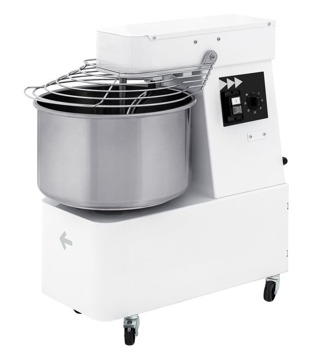 Pétrin à spirale avec tête et cuve fixes, 2 vitesses, HENDI, 56 kg/h, 22L, 400V/1100W, 385x670x(H)725mm — 222867