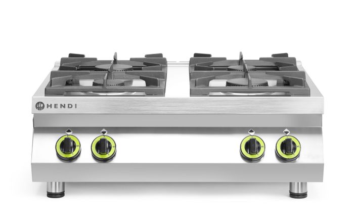 Cuisinière à gaz de table - 4 feux Kitchen Line, HENDI, Kitchen Line, 19kW, 800x700x(H)310mm — 227381