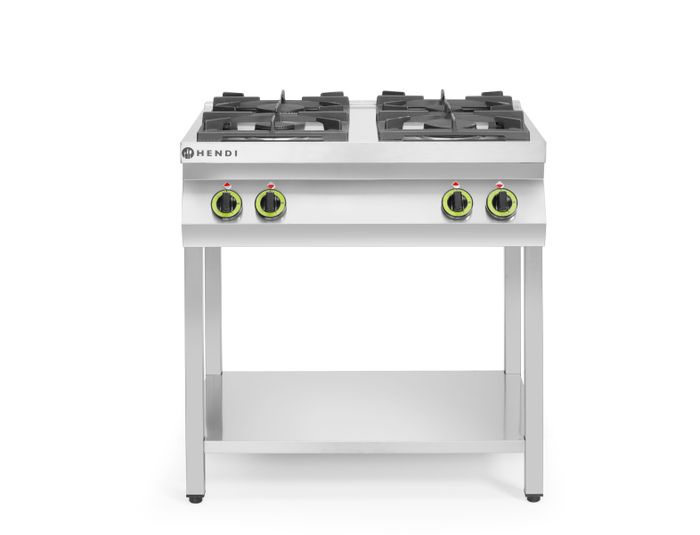 Cuisinière à gaz - 4 feux, support ouvert, HENDI, Kitchen Line, 19kW, 800x700x(H)900mm — 227589