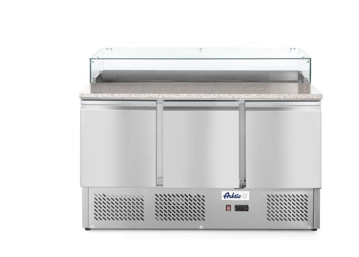 Pizzawerkbank met 3 deuren 380L, Arktic, 254L, 230V/310W, 700x1365x(H)1120mm — 232873