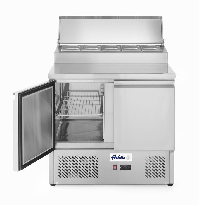 Saladette 2 portes avec vitrine réfrigérée GN surélevée 300L, Arktic, 169L, 230V/310W, 700x915x(H)1030mm — 232880