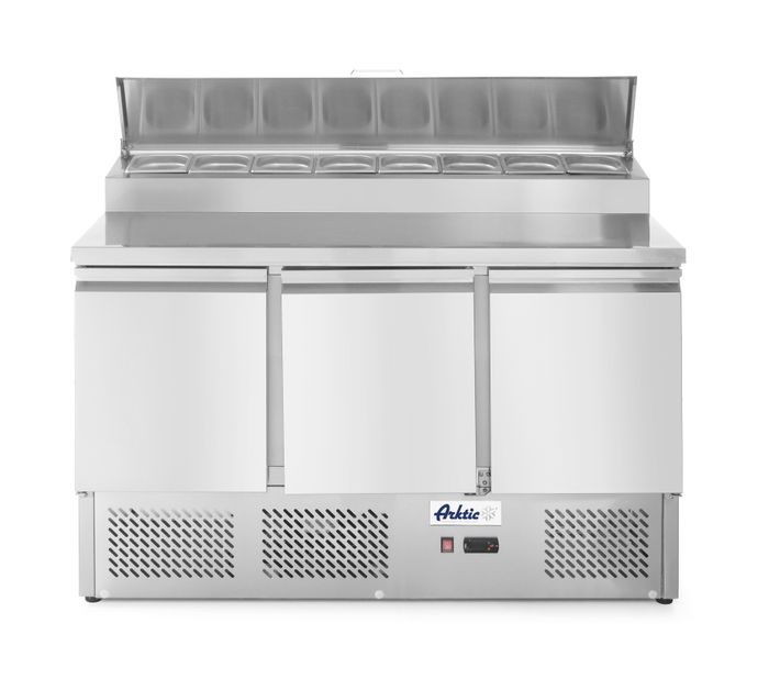 Saladette met 3 deuren en verhoogde GN vitrine 380L, Arktic, 253L, 230V/310W, 700x1380x(H)1105mm — 232897