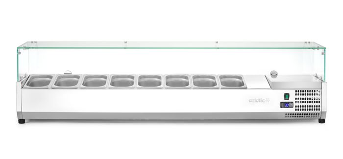 Opzetkoelvitrine GN 1/4, Arktic, 8x GN 1/4, GN 1/4, 36L, 230V/180W, 335x1805x(H)460mm — 232927