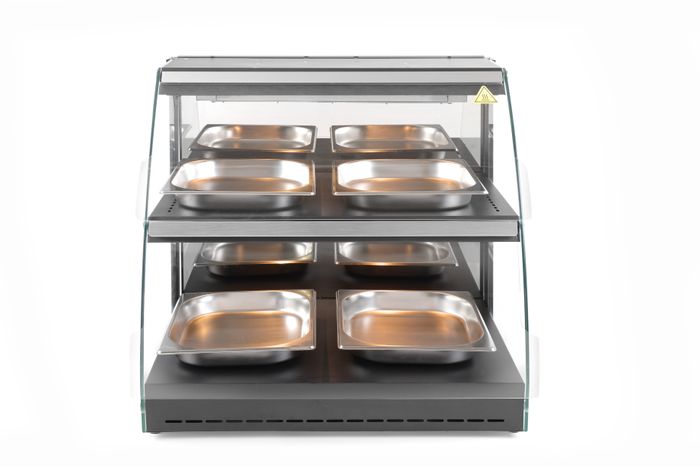 Warmhoudvitrine Quartz tweelaags, HENDI, 230V/560W, 650x485x(H)630mm — 233962