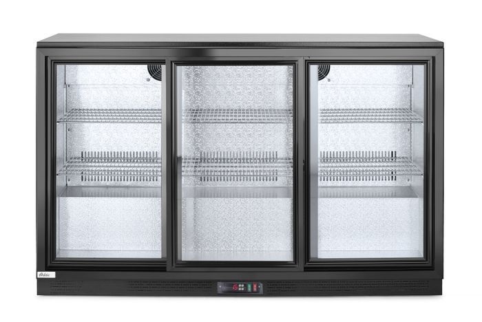 Arrière de bar avec trois portes coulissantes, Arktic, 254L, Noir, 220-240V/160W, 1350x520x(H)865mm — 235836
