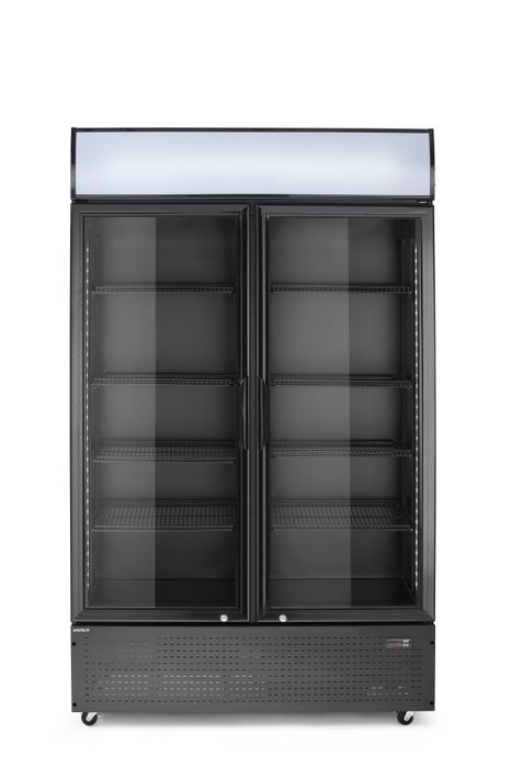 Backbar koelkast met lichtbak, dubbele deur, Arktic, 512L, Zwart, 230V/510W, 585x1120x(H)1900mm — 236949