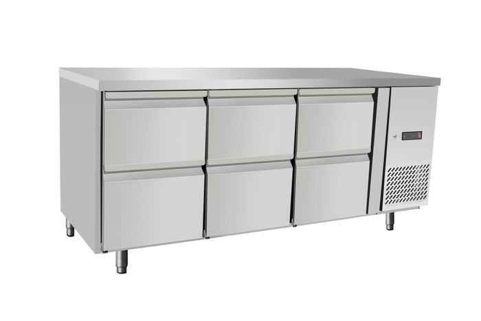 Réfrigérateur comptoir, 6 tiroirs, Arktic, 204L, 230V/400W, 1795x700x(H)755mm — 237069