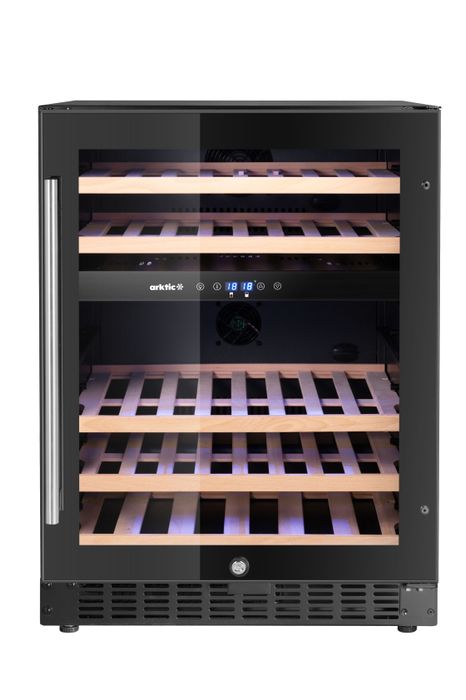Cave à vin, 2 zones, 46 bouteilles, Arktic, Noir, 570x595x(H)820mm — 237106
