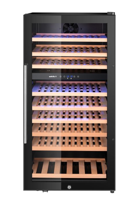 Wijnkoeler, 2 zones, 91 flessen, Arktic, 230L, Zwart, 569x595x(H)1215mm — 237113