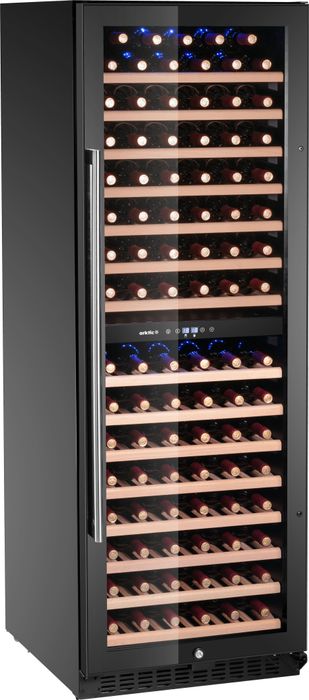 Cave à vin, 2 zones, 131 bouteilles, Arktic, 418L, Noir, 680x595x(H)1760mm — 237137