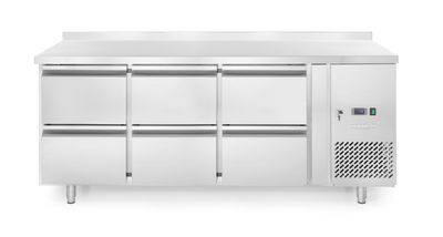 Réfrigérateur comptoir, 6 tiroirs, Arktic, 135L, Argent, 230V/400W, 1795x700x(H)840mm — 238325