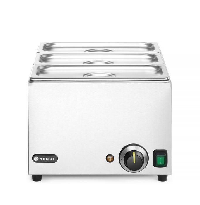 Set: Bain-marie RANGER + 3x GN 1/3 en deksel, HENDI, GN (H)150mm, GN 1/1, 230V/1000W, 590x332x(H)242mm — 238967