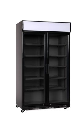 Arrière de bar, double porte, Arktic, Caisson lumineux LED, 827L, Noir, 230V/480W, 1130x720x(H)2023mm — 241042