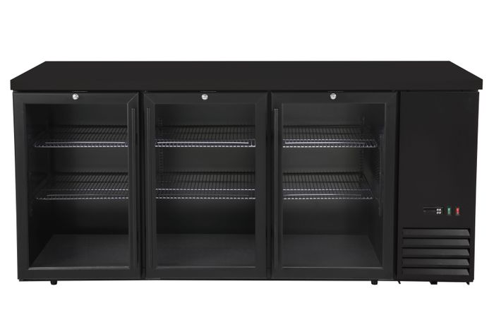 Arrière de bar réfrigéré, portes en verre, Arktic, 6 étagères, 493L, Noir, 230V/185W, 1826x631x(H)865mm — 241370