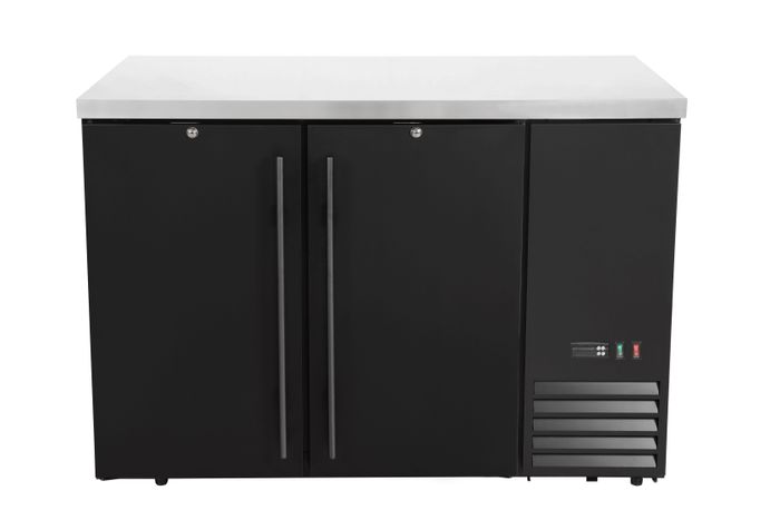 Arrière de bar, portes pleines, Arktic, 4 étagères, 283L, Noir, 230V/185W, 1217x631x(H)865mm — 241387