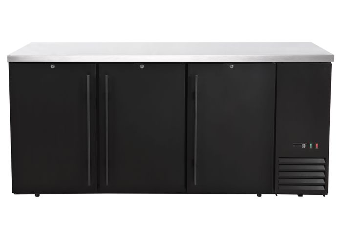 Arrière de bar, portes pleines, Arktic, 6 étagères, 493L, Noir, 230V/185W, 1826x631x(H)865mm — 241400
