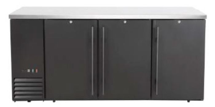 Arrière de bar réfrigéré, portes pleines, Arktic, 6 étagères, 493L, Noir, 230V/185W, 1826x631x(H)865mm — 241417