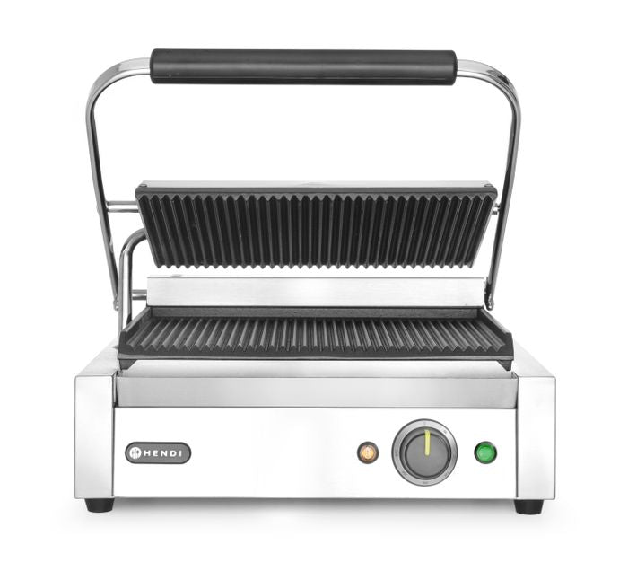 Grill de contact Panini, HENDI, Argent, 220-240V/2200W, 430x375x(H)216mm — 263655