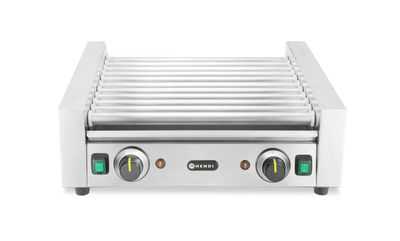 Worstenroller grill, 2 zones, HENDI, Zilver, 230V/980W, 566x527x(H)192mm, Rechthoekig — 268827
