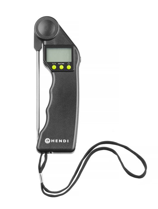 Digitale thermometer met opvouwbare sonde, HENDI, Zwart, 160x55x(H)20mm — 271315