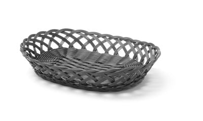 Corbeilles tressées, HENDI, ovale, Noir, 320x230x(H)55mm — 426265