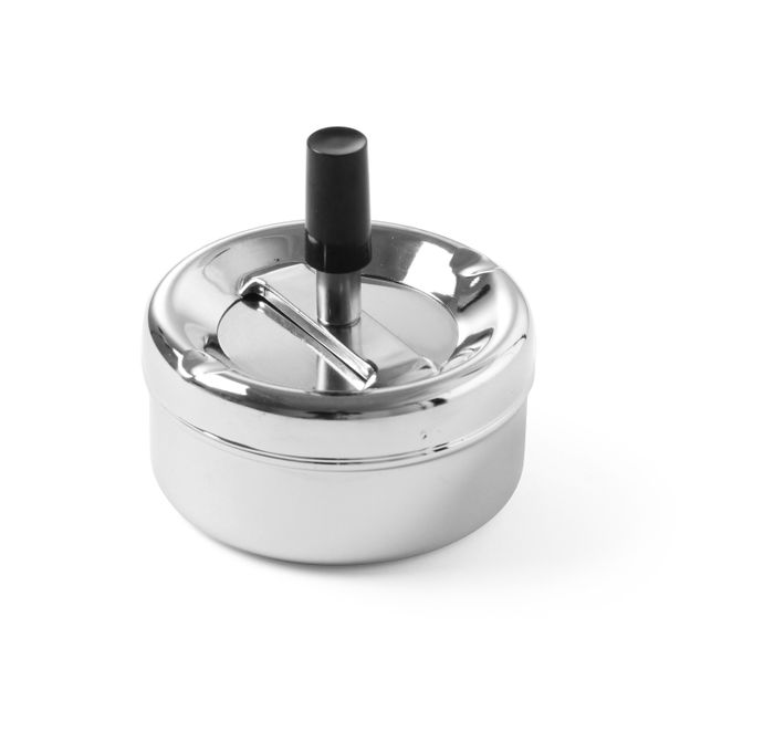 Asbak met drukknop, HENDI, ⌀90x(H)45mm — 440209