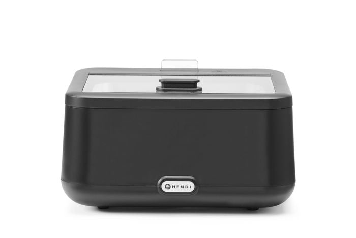 Chafing dish UNIQ, HENDI, designed by Robert Bronwasser, GN 2/3, Zwart, 230V/500W, 433x403x(H)248mm — 470541