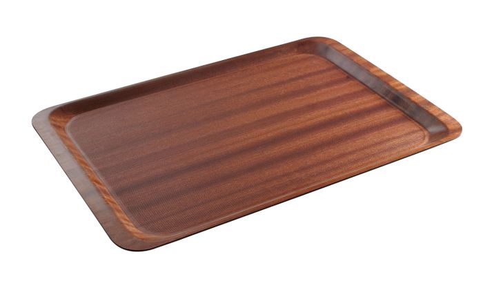 Dienblad, rechthoekig, antislip, gelamineerd, AmerBox, Euronorm, Mahonie, 370x530mm — 507117